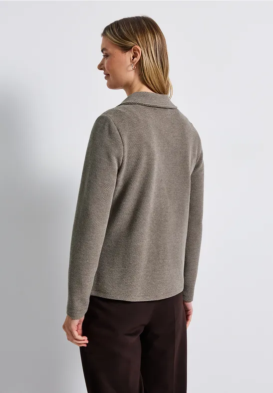 Blazer basique avec structure silk brown mel.
