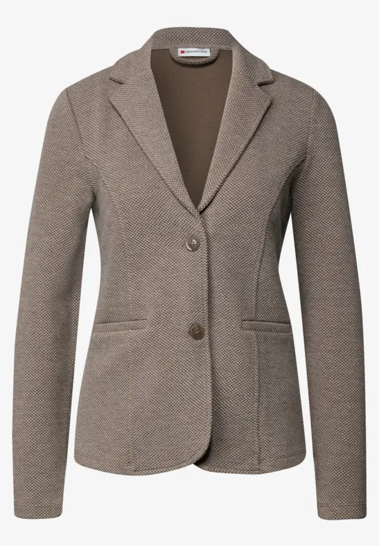 Blazer basique avec structure silk brown mel.