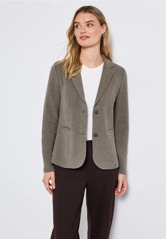 Blazer basique avec structure silk brown mel.