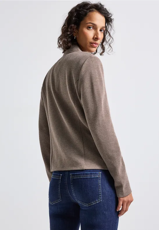 Jacquard blazer silk brown mel.