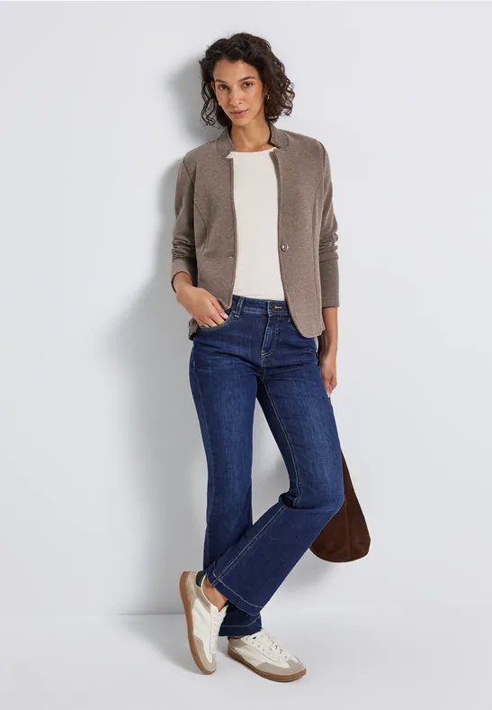 Jacquard blazer silk brown mel.