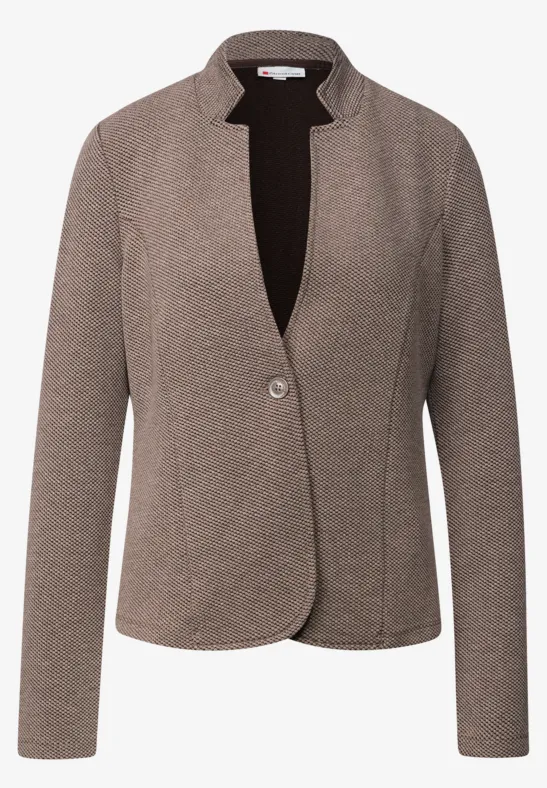 Jacquard blazer silk brown mel.