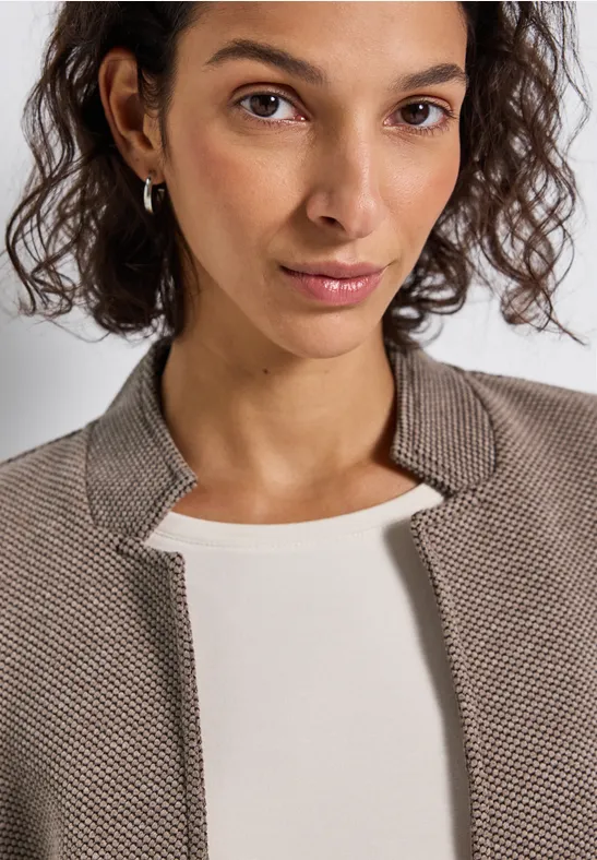Jacquard blazer silk brown mel.