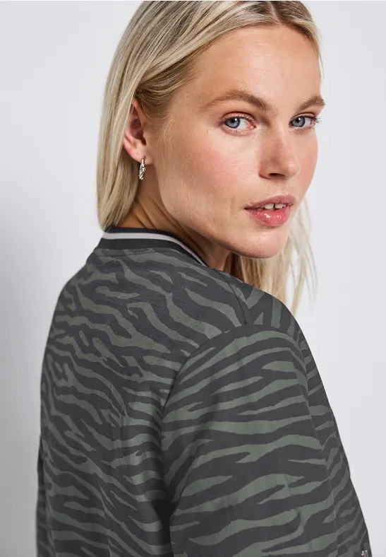 Gemusterter Blouson mid green