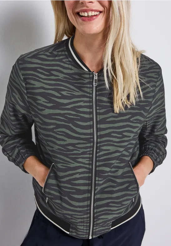 Gemusterter Blouson mid green