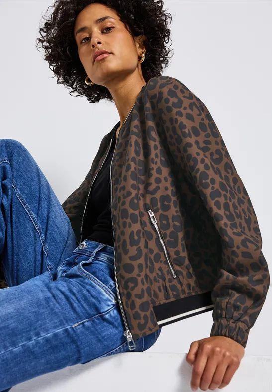 Gemusterter Blouson pecan brown