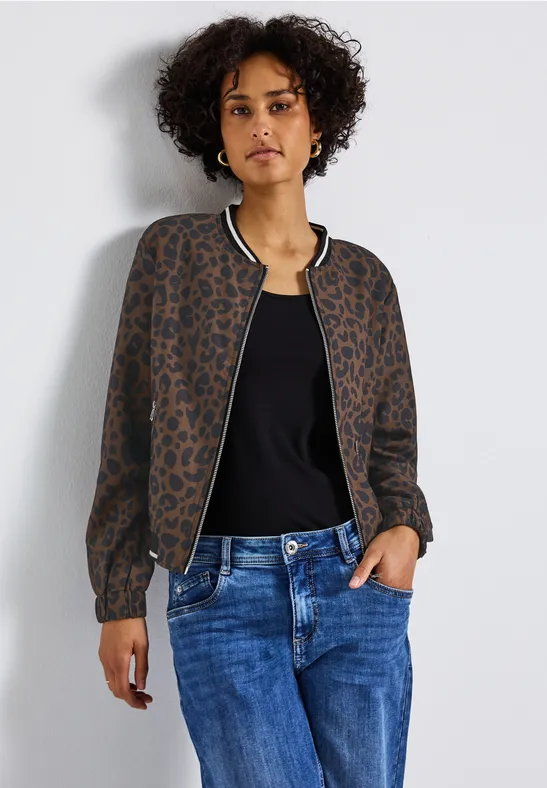 Gemusterter Blouson pecan brown