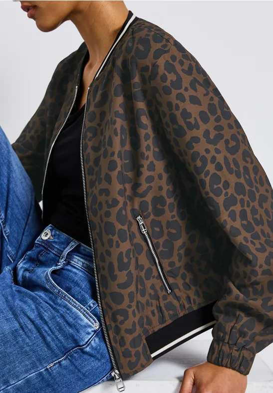Gemusterter Blouson pecan brown