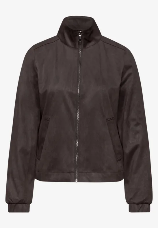 Kurze Velours Jacke deep roast brown