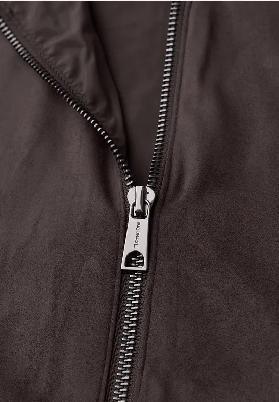 Kurze Velours Jacke deep roast brown