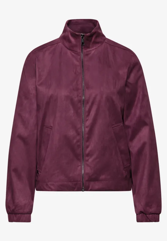 Kurze Velours Jacke noble red
