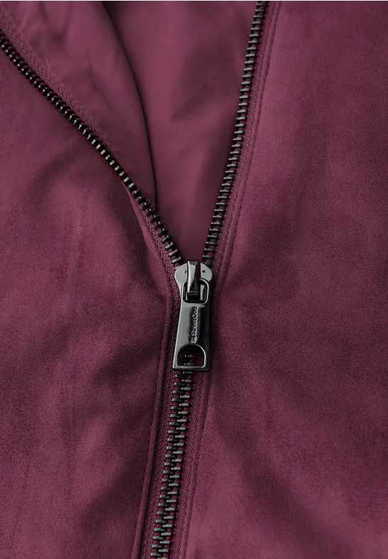 Kurze Velours Jacke noble red