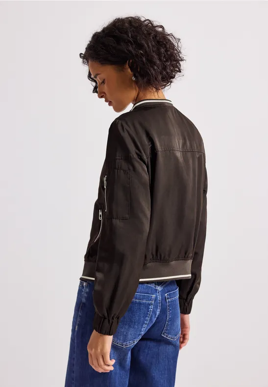 Satin Blouson deep roast brown