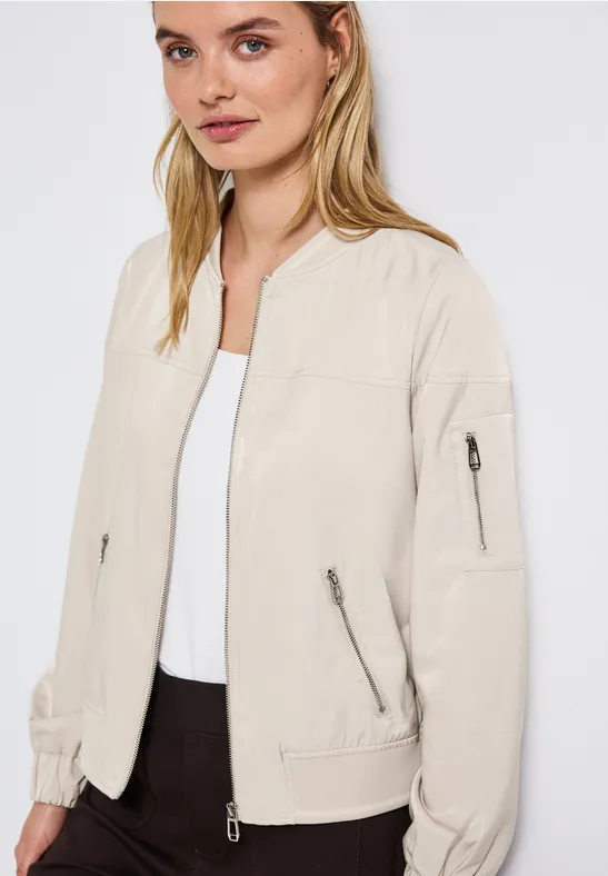 Satin Blouson malted beige