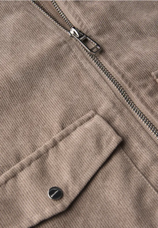 Cordjacke mit Zipper bark brown