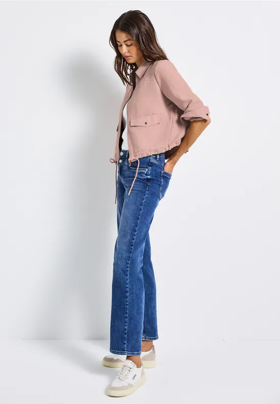 Cordjacke mit Zipper faded rose
