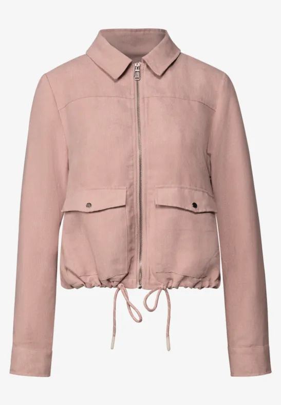 Cordjacke mit Zipper faded rose