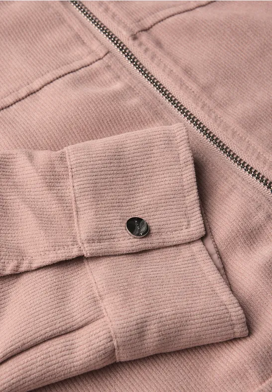 Cordjacke mit Zipper faded rose