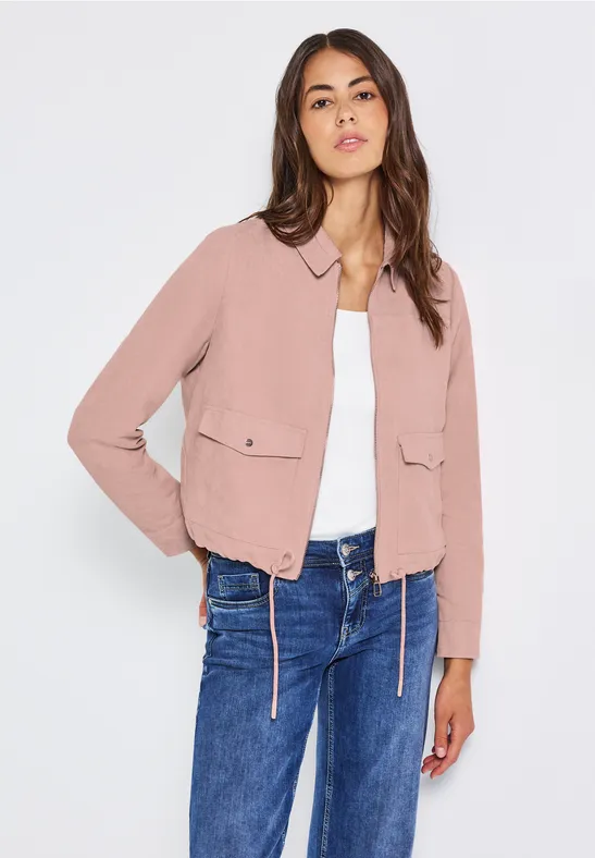 Cordjacke mit Zipper faded rose