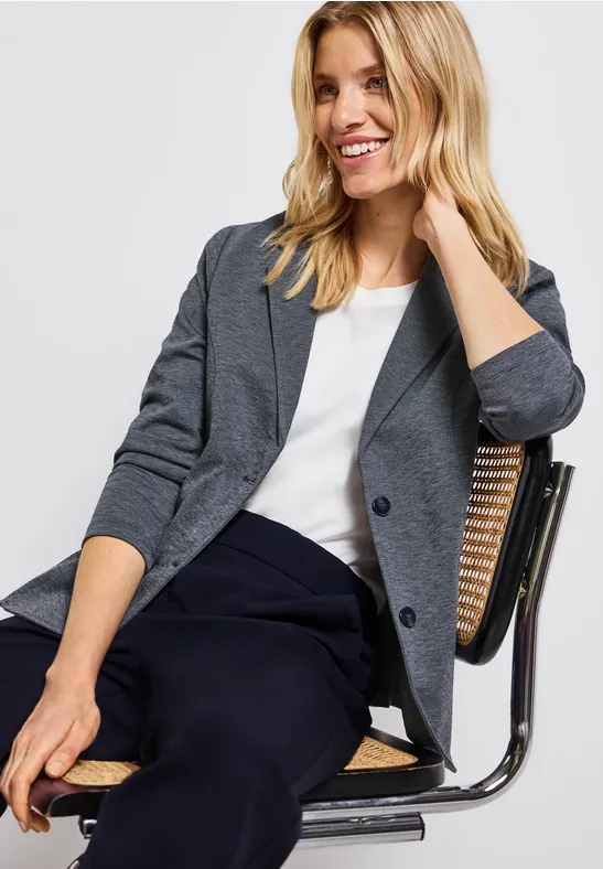 Basis blazer deep blue melange