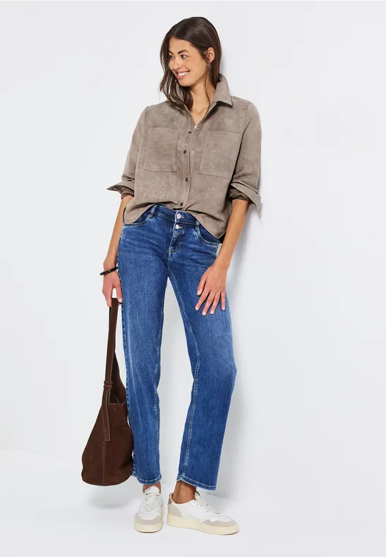 Kort mini corduroy overhemd bark brown
