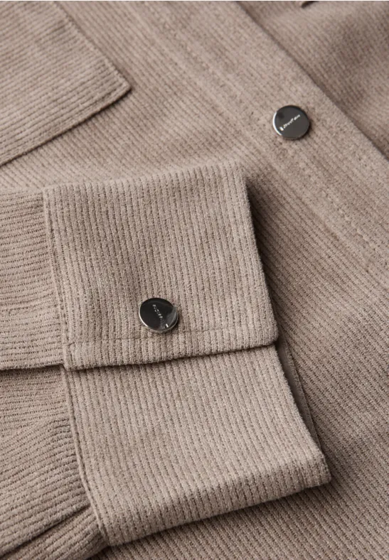 Kort mini corduroy overhemd bark brown
