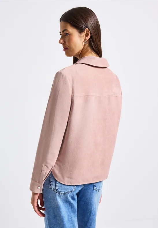 Kort mini corduroy overhemd faded rose