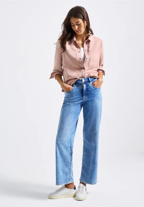 Kort mini corduroy overhemd faded rose