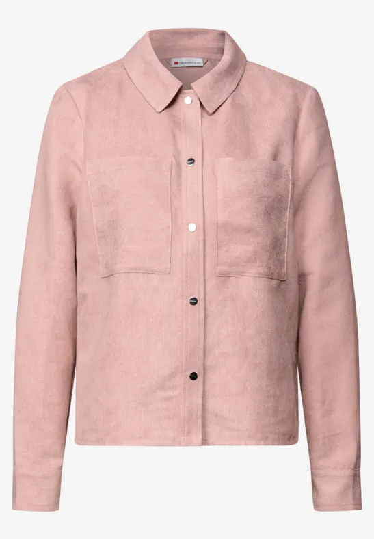 Kort mini corduroy overhemd faded rose