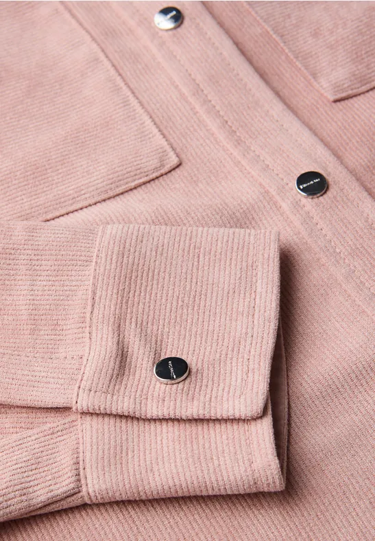 Kort mini corduroy overhemd faded rose