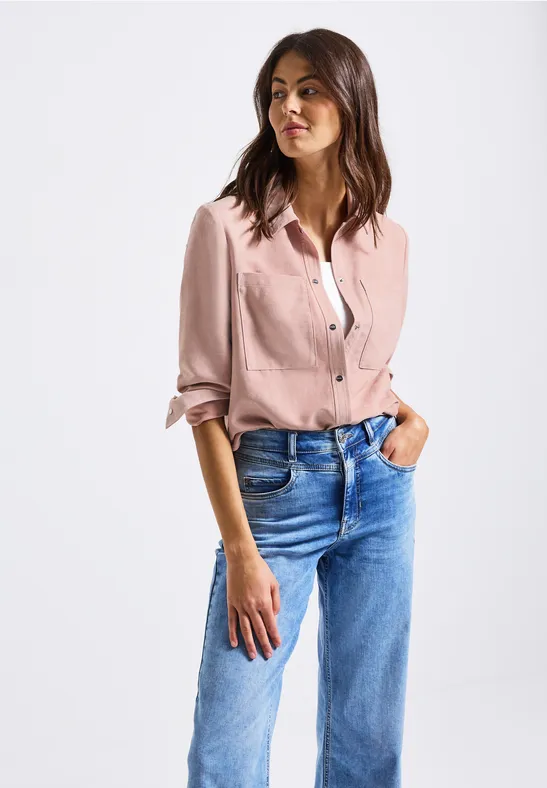 Kort mini corduroy overhemd faded rose