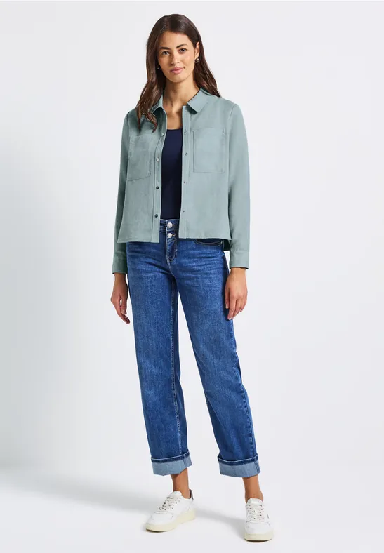 Kort mini corduroy overhemd arona blue