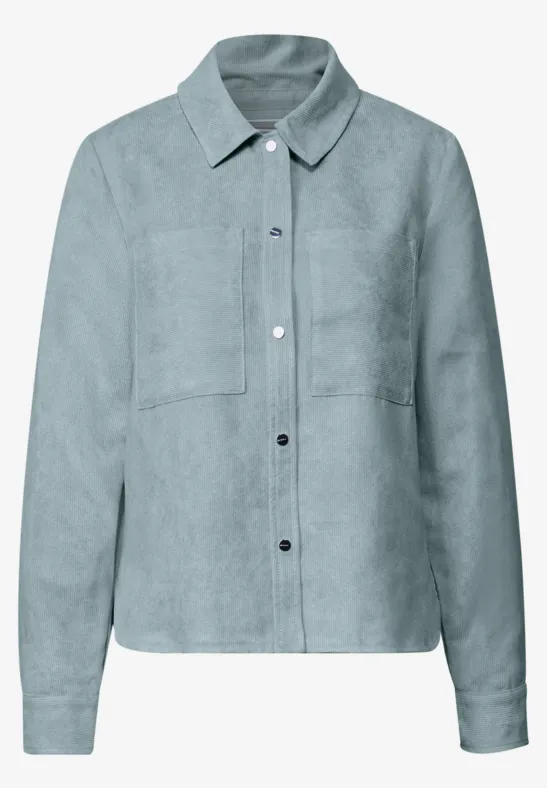 Kort mini corduroy overhemd arona blue