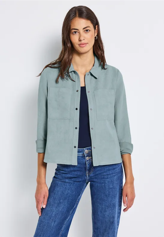 Kort mini corduroy overhemd arona blue