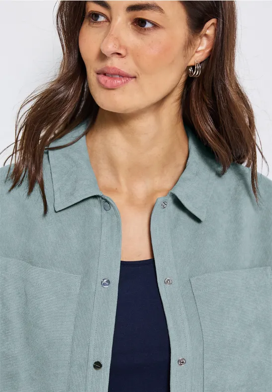 Kort mini corduroy overhemd arona blue