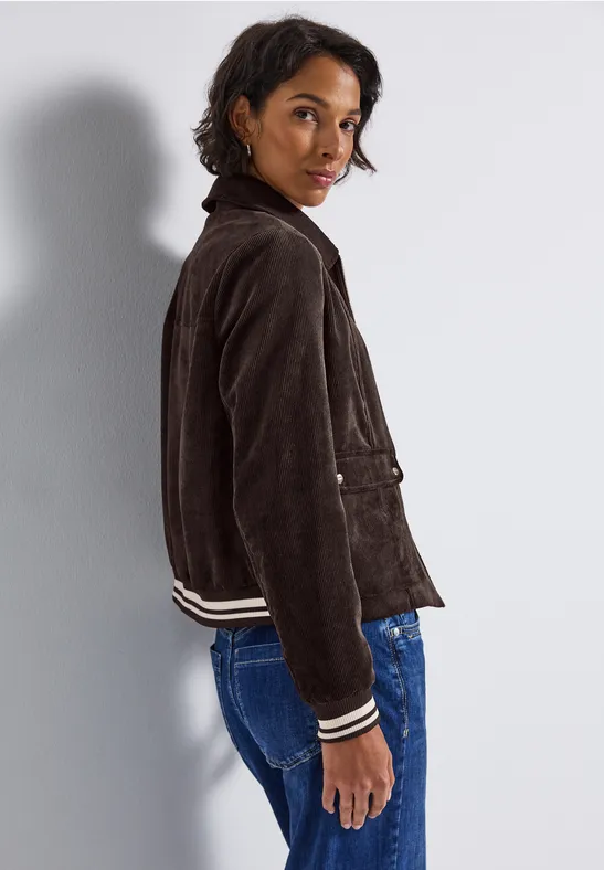 Kurze Cordjacke deep roast brown