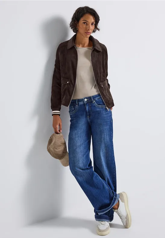 Kurze Cordjacke deep roast brown