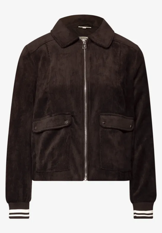Kurze Cordjacke deep roast brown
