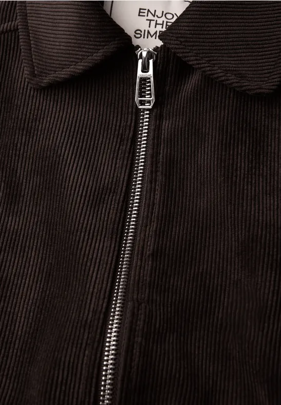 Kurze Cordjacke deep roast brown