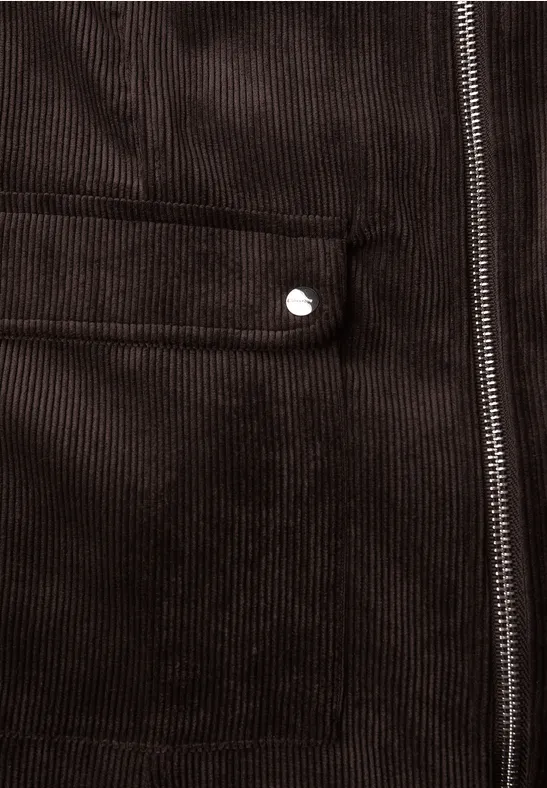 Kurze Cordjacke deep roast brown
