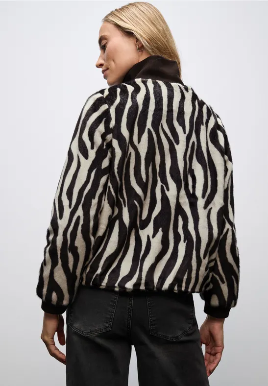 Nep bont zebra blouson deep roast brown
