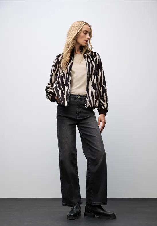 Nep bont zebra blouson deep roast brown