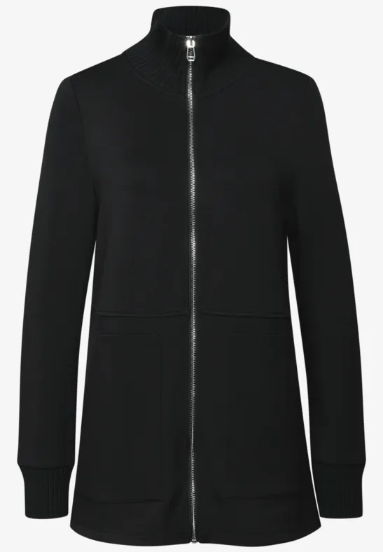 Sweatjacke mit Strickdetails Black