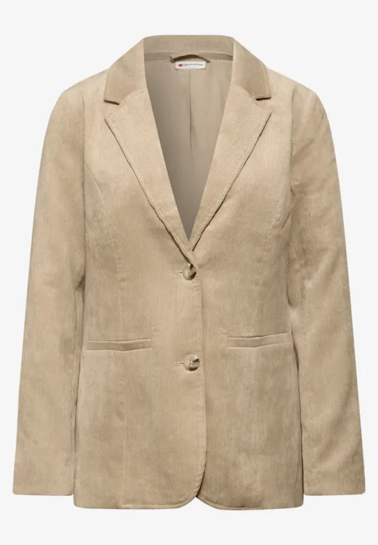 Langer Cord-Blazer sanded beige