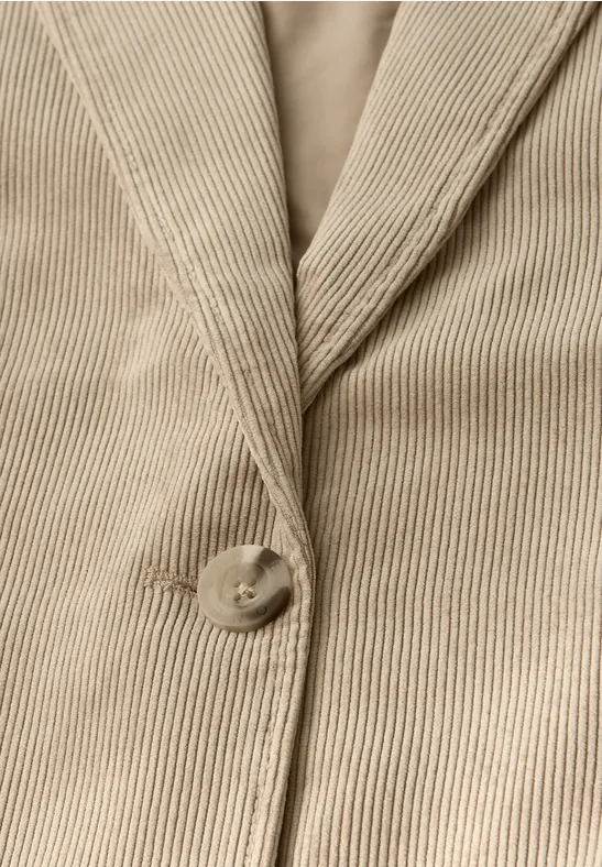 Langer Cord-Blazer sanded beige