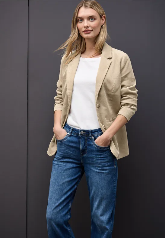 Langer Cord-Blazer sanded beige