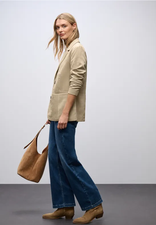 Langer Cord-Blazer sanded beige