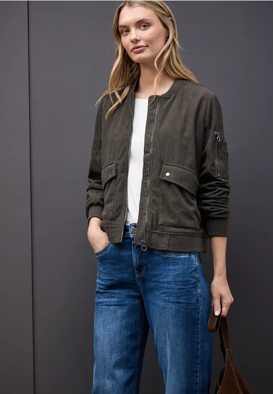 Softer Cord-Blouson darkest brown