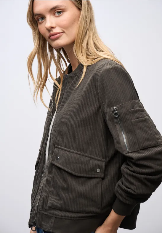 Softer Cord-Blouson darkest brown