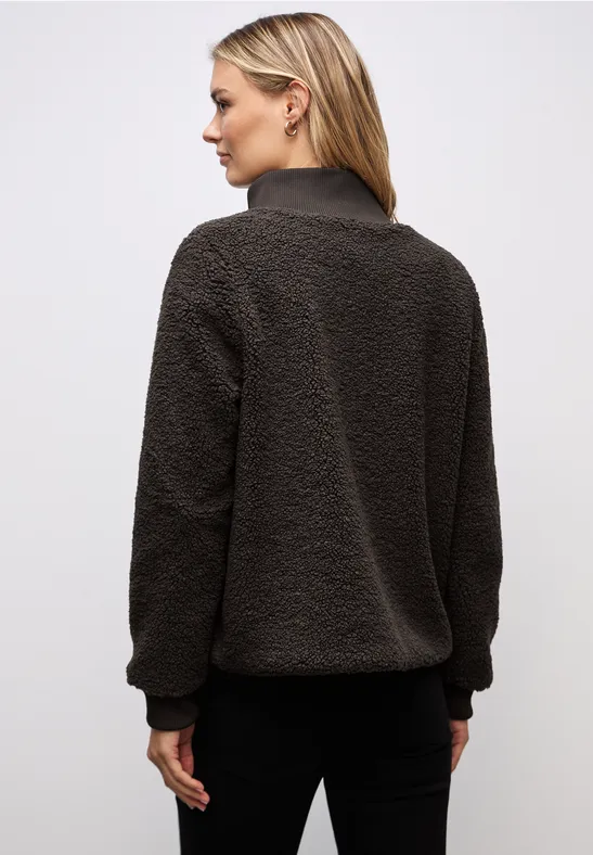 Teddy-Jacke mit Details rustic brown